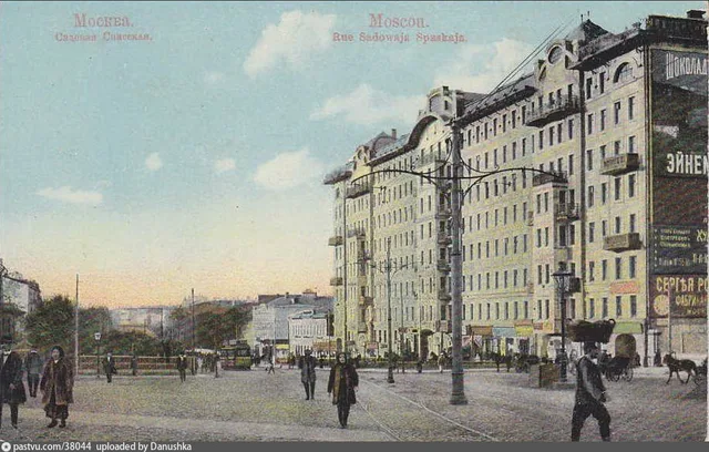 Вид Садовой-Спасской улицы в районе Орликова переулка. Дом Афремова (вариант №2)